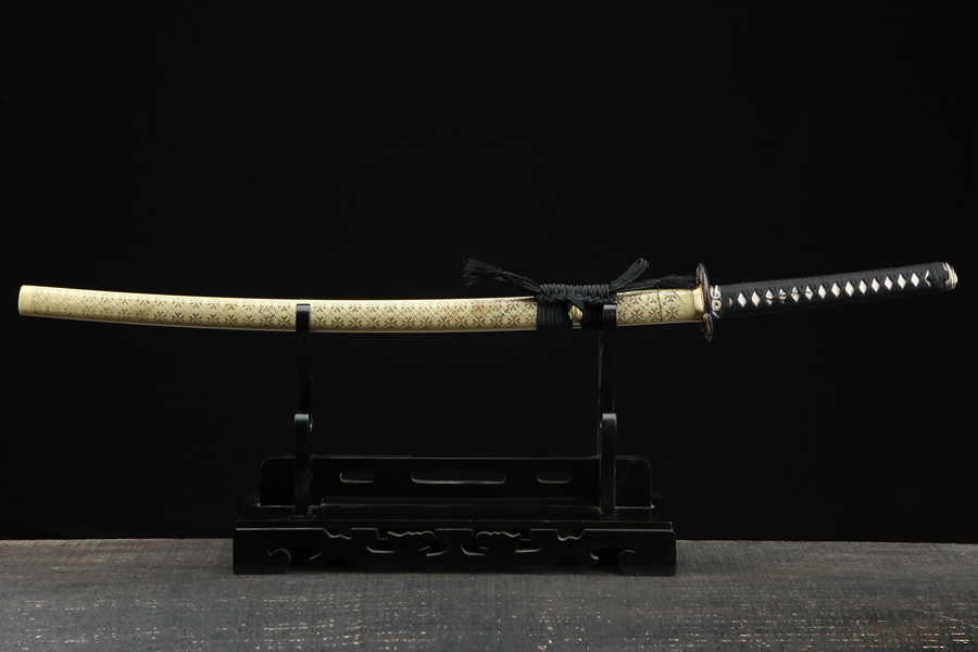 Samurai Sword/Katana with Star Pattern Brass Sheath - Tri-color Copper Gold Snake Sword | 103cm / 40.55inch | Hand-forged pattern steel - Image 2