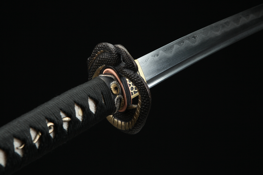 Samurai Sword/Katana with Star Pattern Brass Sheath - Tri-color Copper Gold Snake Sword | 103cm / 40.55inch | Hand-forged pattern steel - Image 13