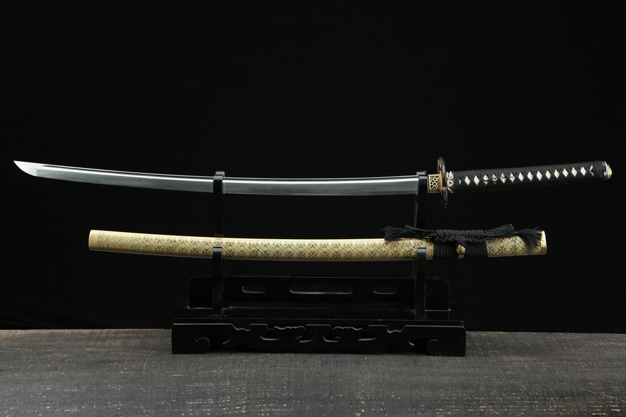 Samurai Sword/Katana with Star Pattern Brass Sheath - Tri-color Copper Gold Snake Sword | 103cm / 40.55inch | Hand-forged pattern steel - Image 3