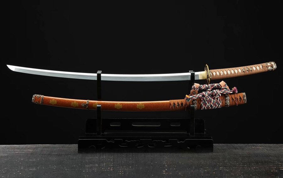 Gilded Silver Katana | 106cm / 41.73inch | Layered steel