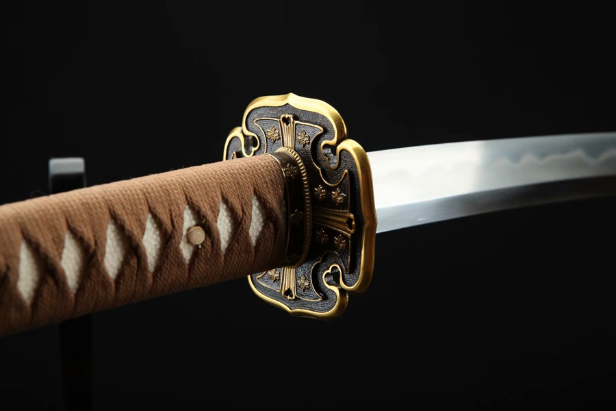 Gilded Silver Katana | 106cm / 41.73inch | Layered steel - Image 13