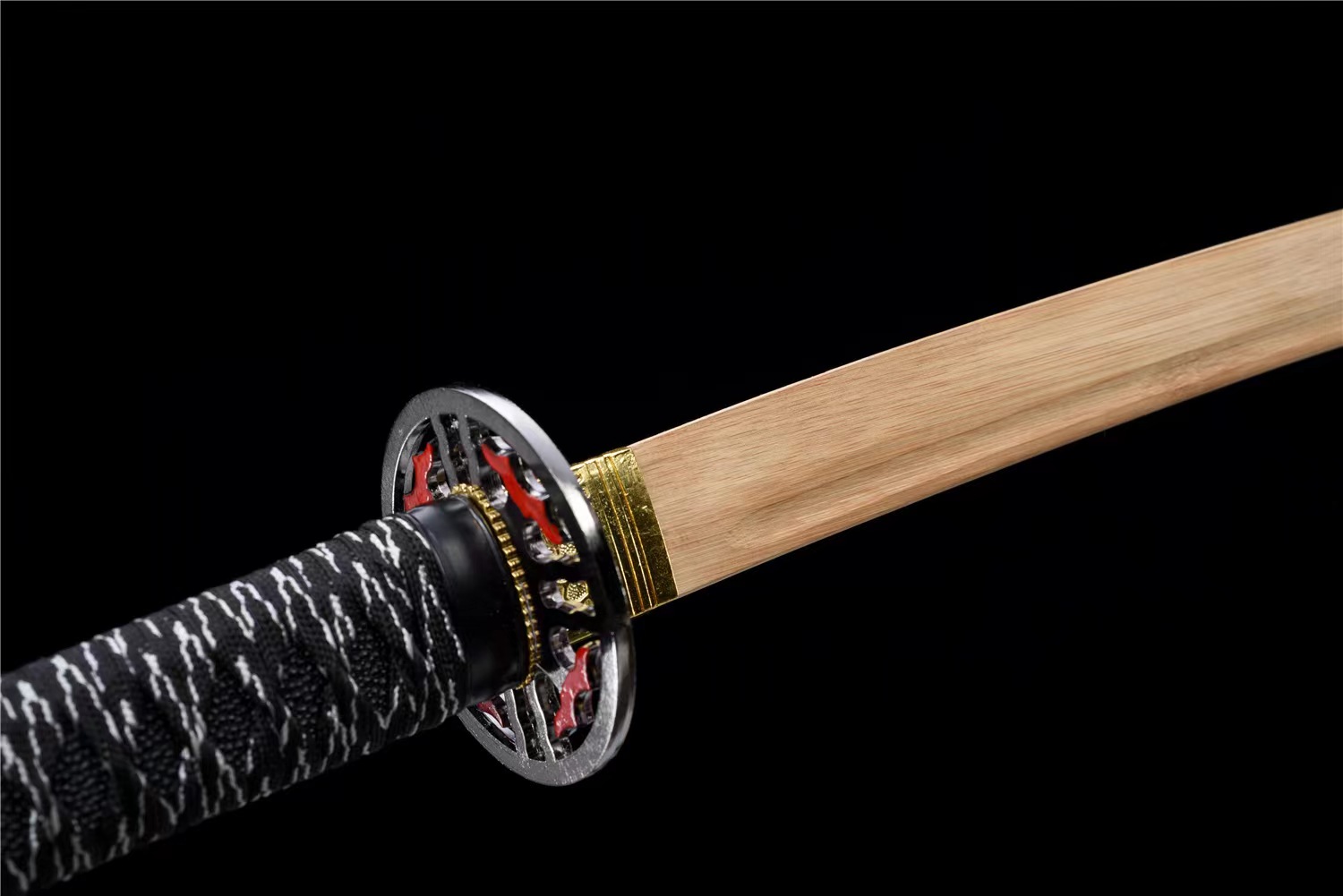 Integrated Iaido Katana Bamboo Wooden Sword with Scabbard for Kendo and Martial Arts Training - Image 10